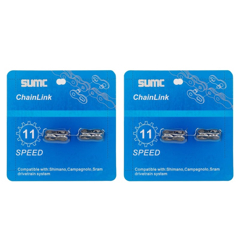 SMC Bike Chain Quick Link- Reusable Bike Chain Missing Quick Connector- Master Links Compatible with Shimano, Sram and KMC Chains 6 7 8 9 10 11 12speed Missing Link (Silver, 11 Speed) - Image 1